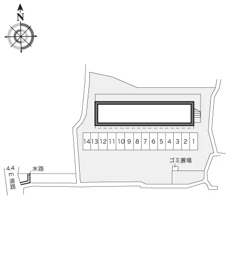 ★手数料０円★広島市安佐北区可部６丁目　月極駐車場（LP）